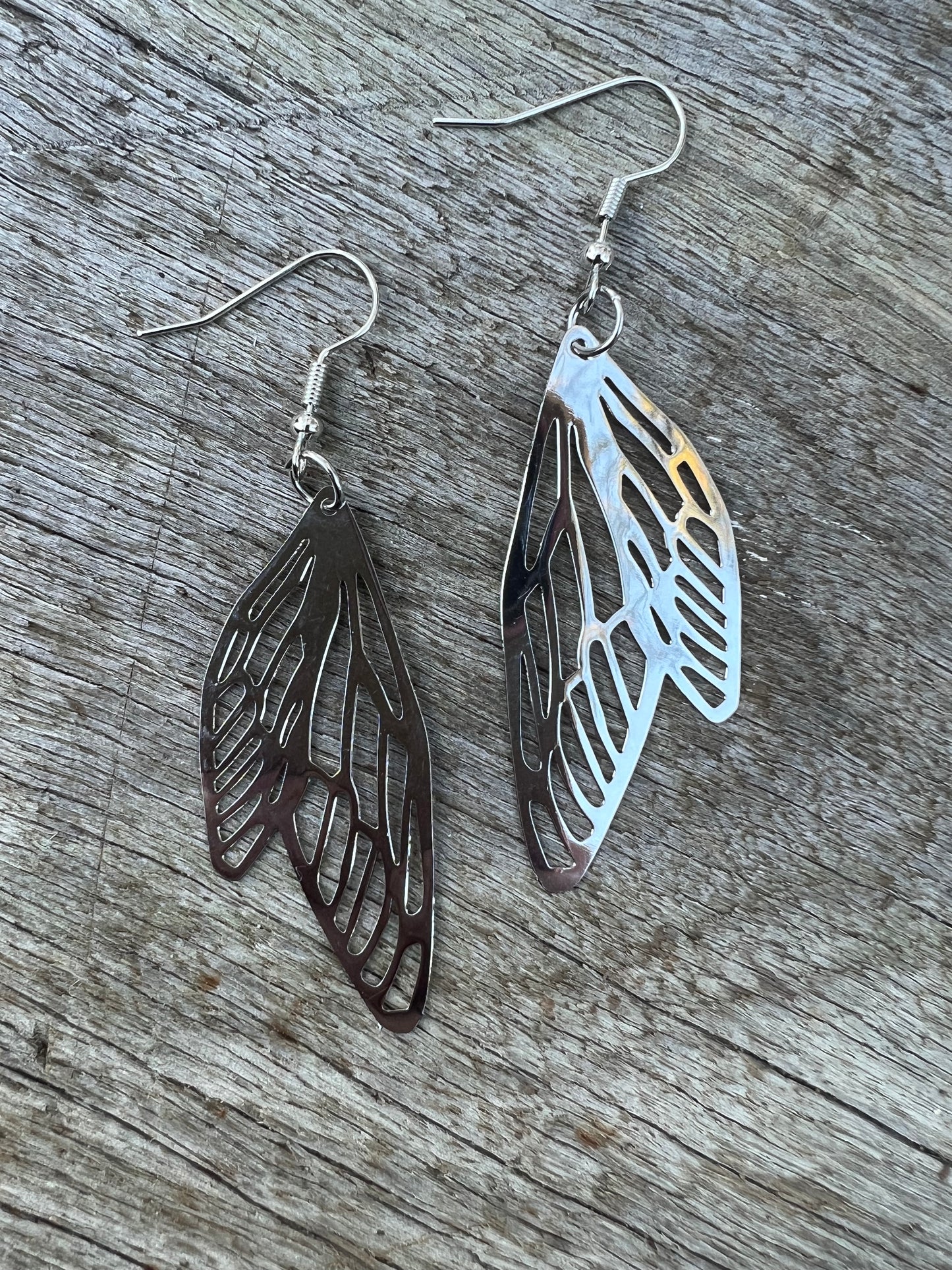 Shiny Silver Adelina Fairy/Angel Wing Filigree