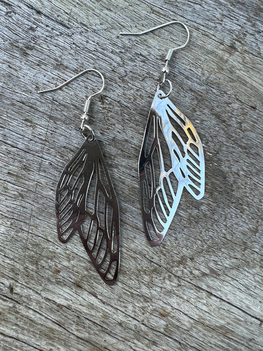 Shiny Silver Adelina Fairy/Angel Wing Filigree