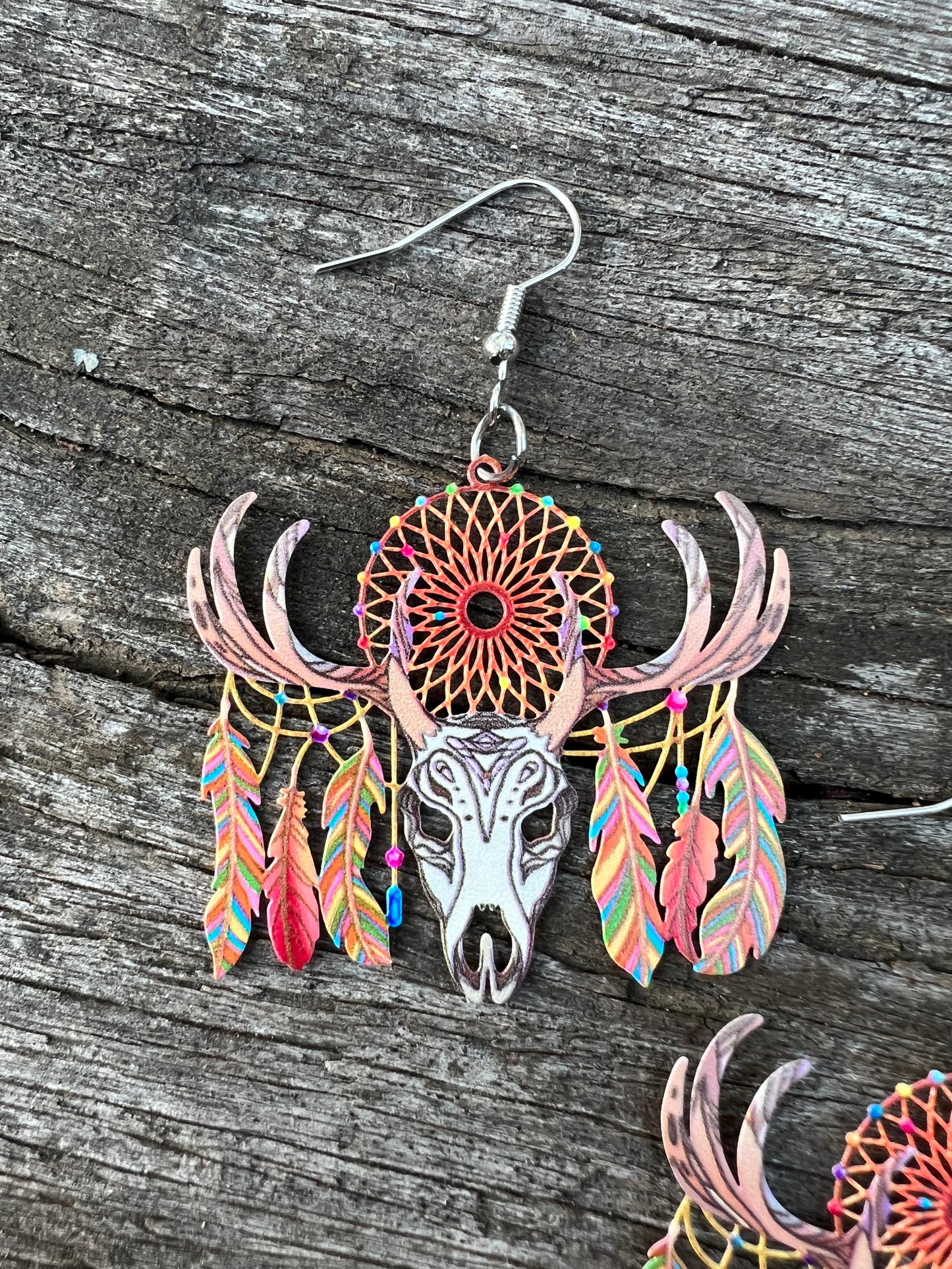 Boho Skull Dreamcatcher Dreams Earrings