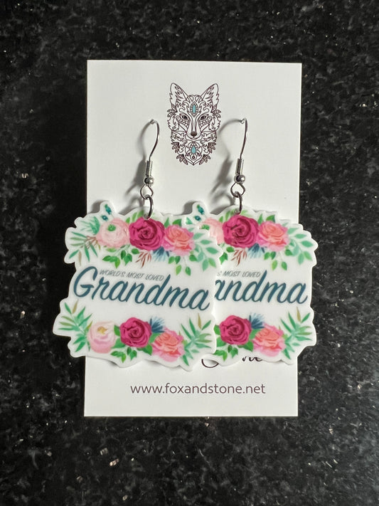 Worlds Most Loved Grandma Earrings
