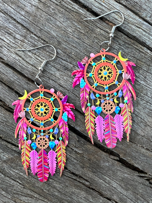 Cotton Candy Dreamcatcher Dreams Earring
