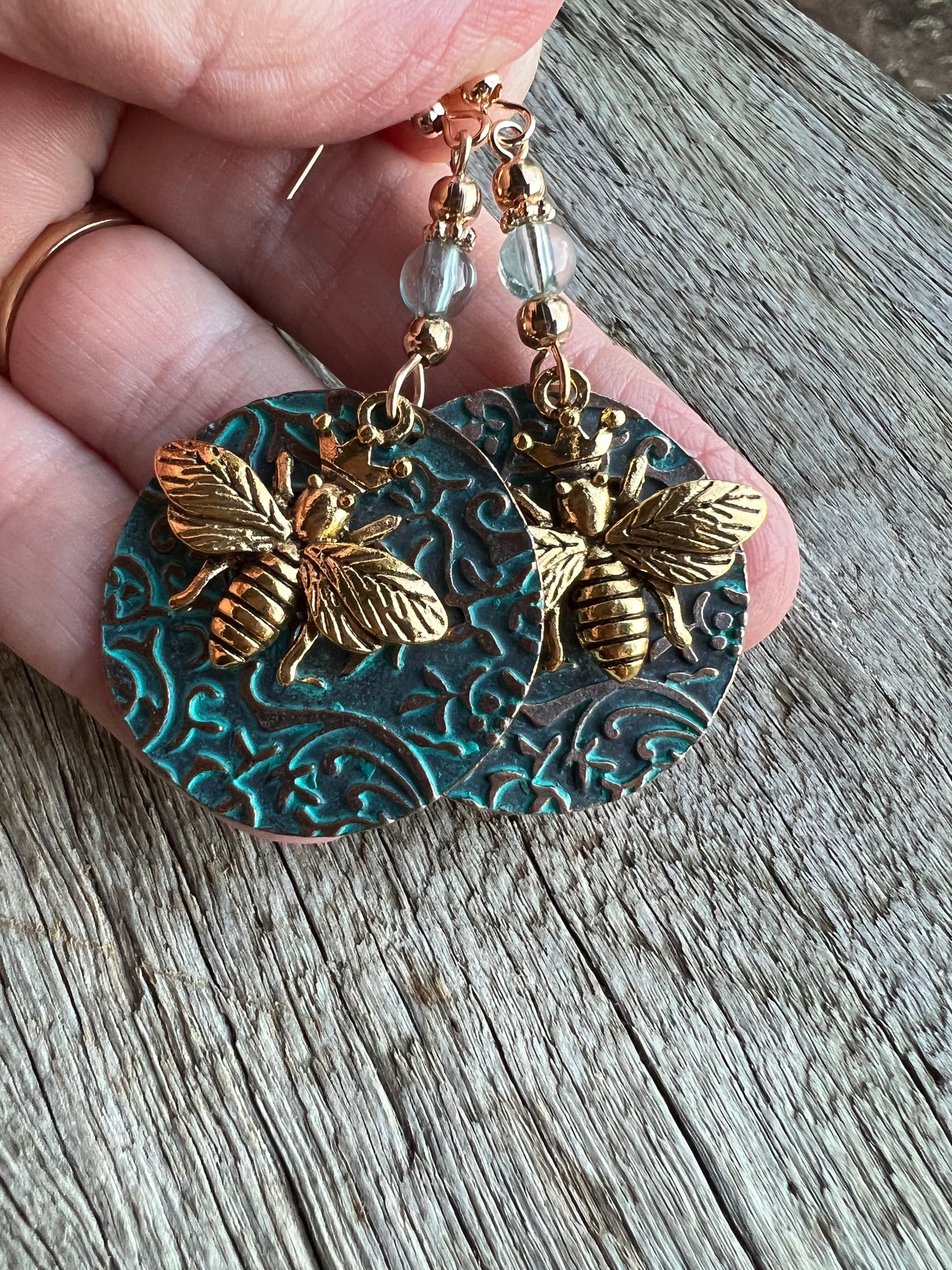 Beautiful Gold Bee Charm Earrings