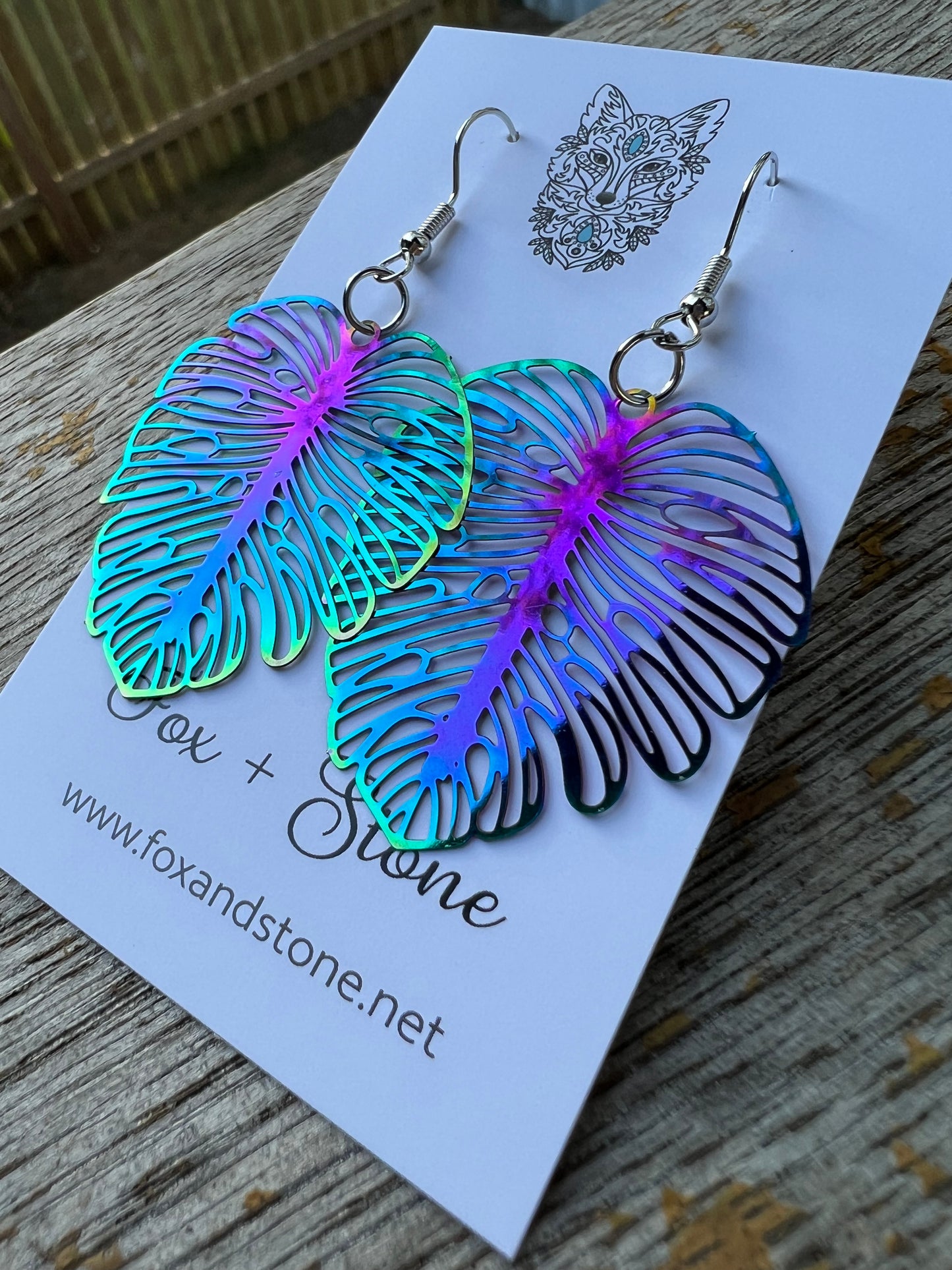 Iridescent Large Monstera Filigree
