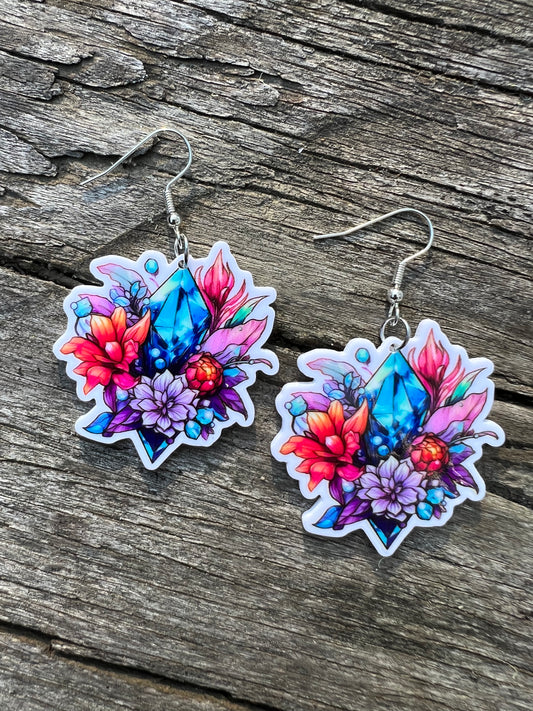 Mystic Vibes Flower Crystal Earrings