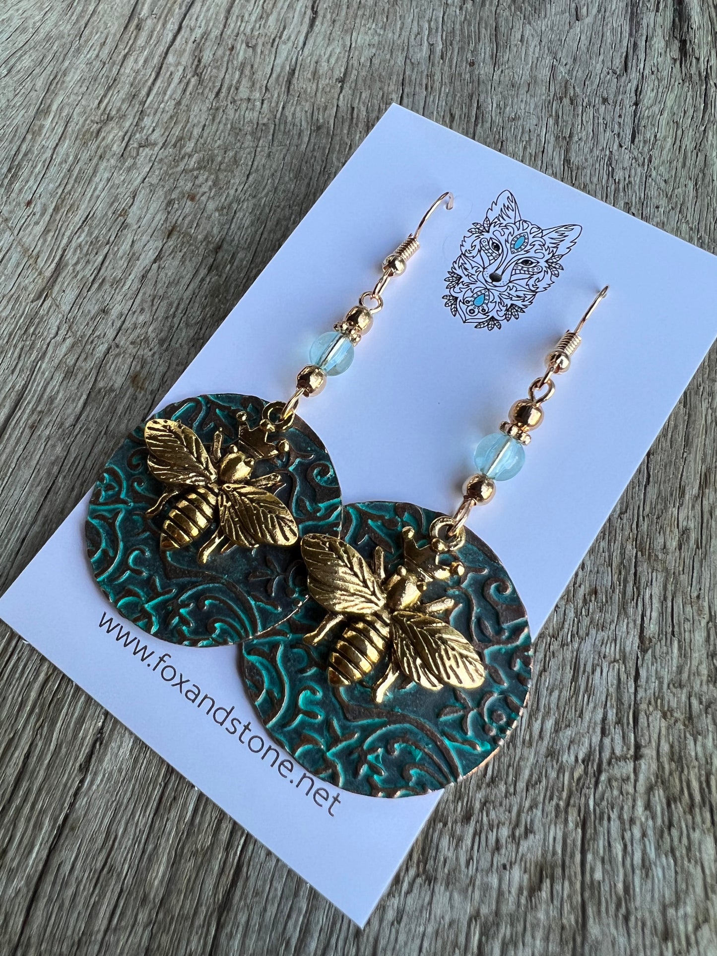 Beautiful Gold Bee Charm Earrings