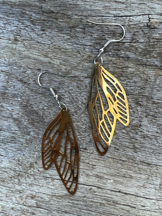 Shiny Gold Adelina Fairy/Angel Wing Filigree