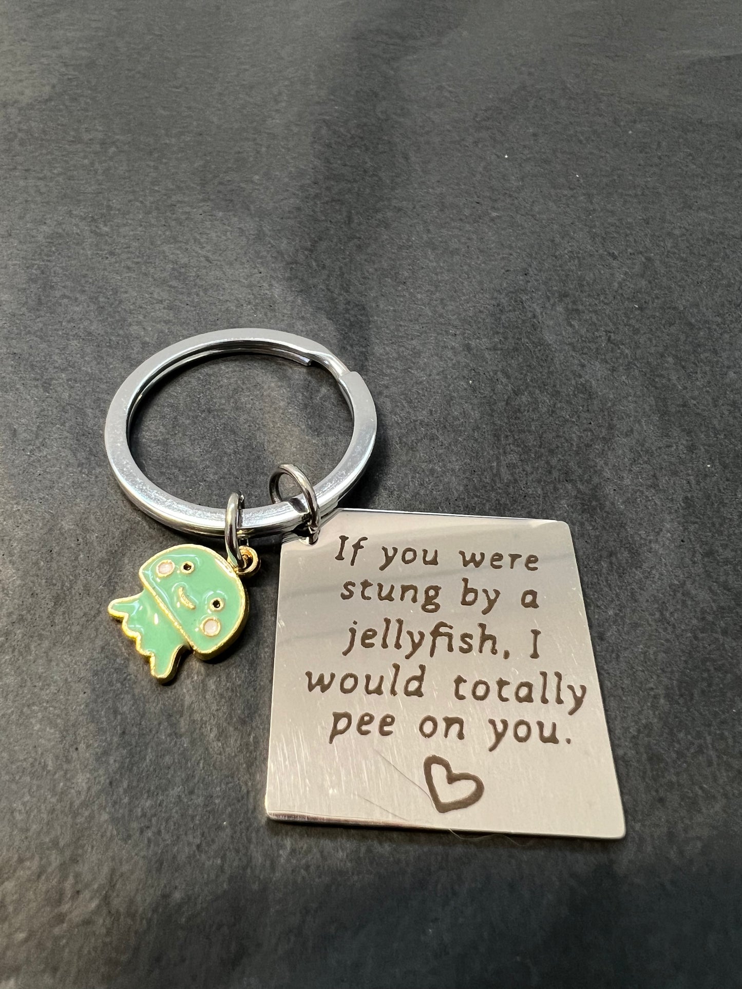 Stung By A Jellyfish Keyring