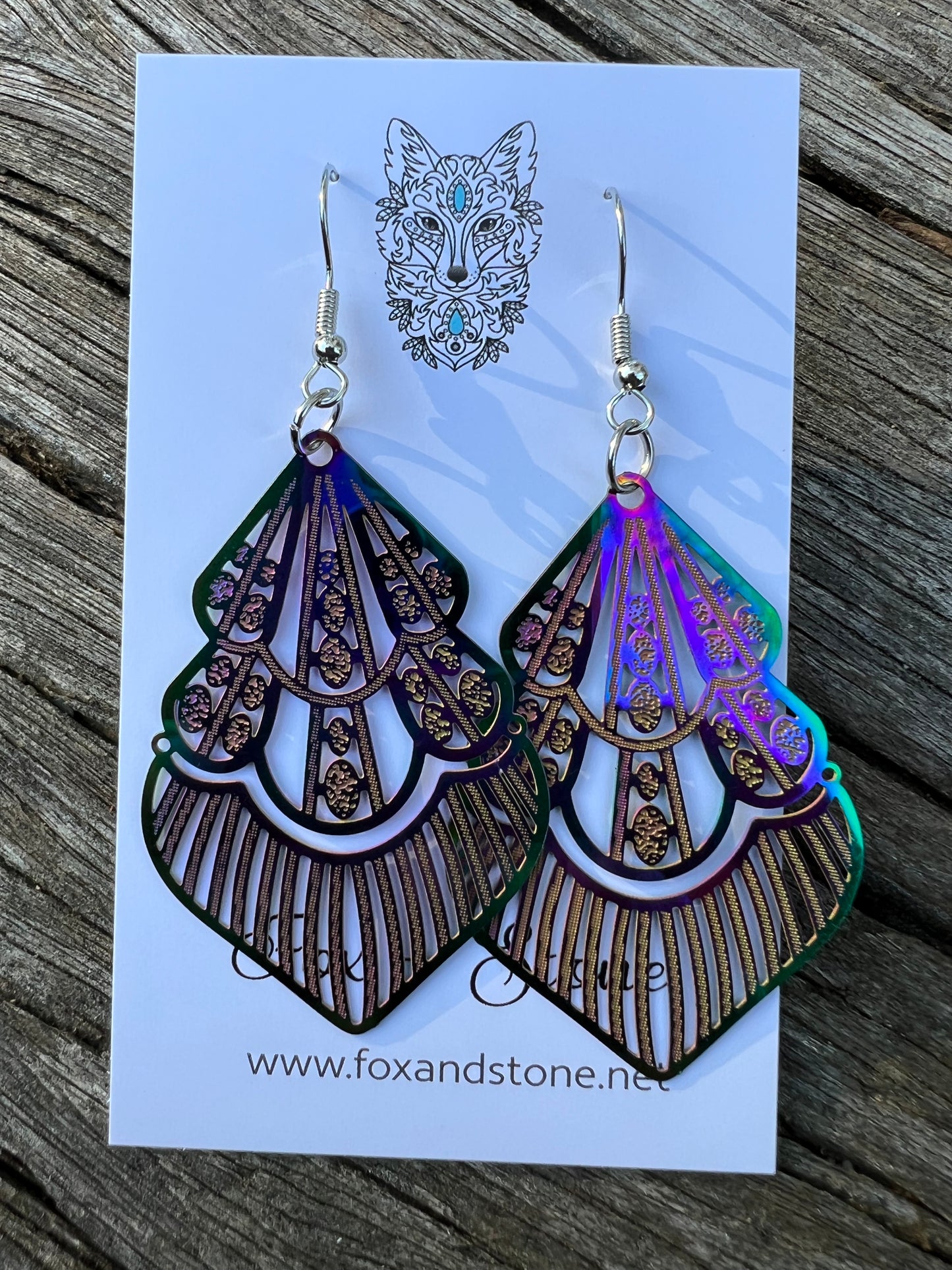 Lux Chandelier Iridescent Filigree Earrings