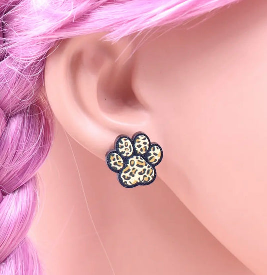 Leopard Paw Stud Earrings