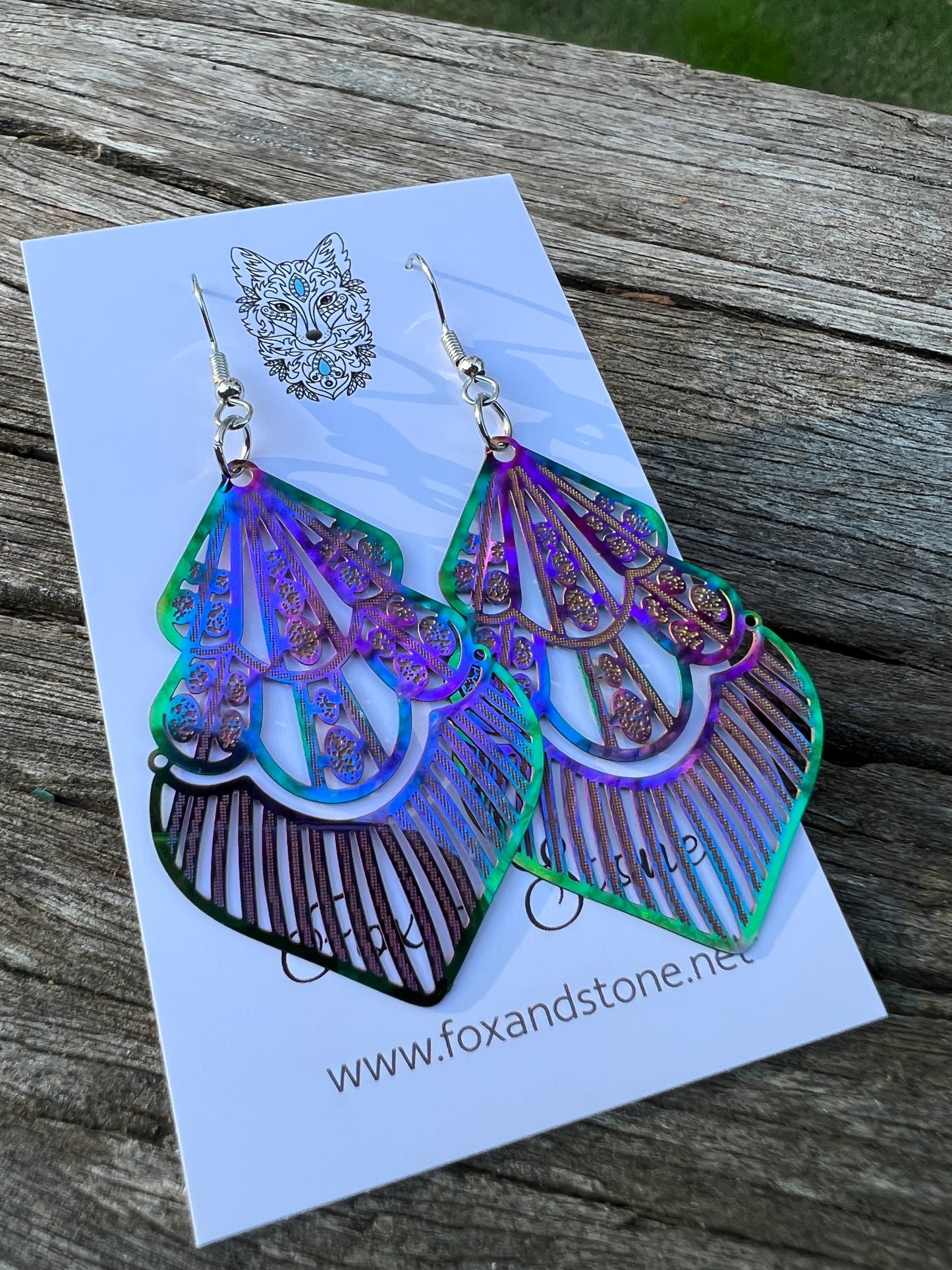 Lux Chandelier Iridescent Filigree Earrings