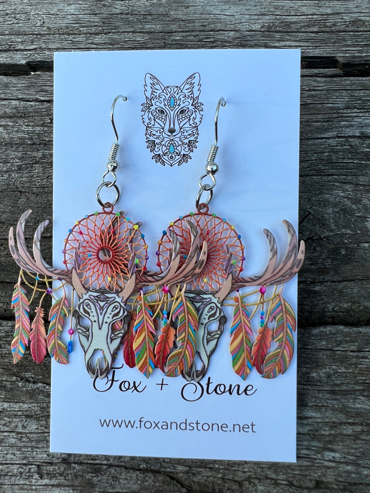 Boho Skull Dreamcatcher Dreams Earrings