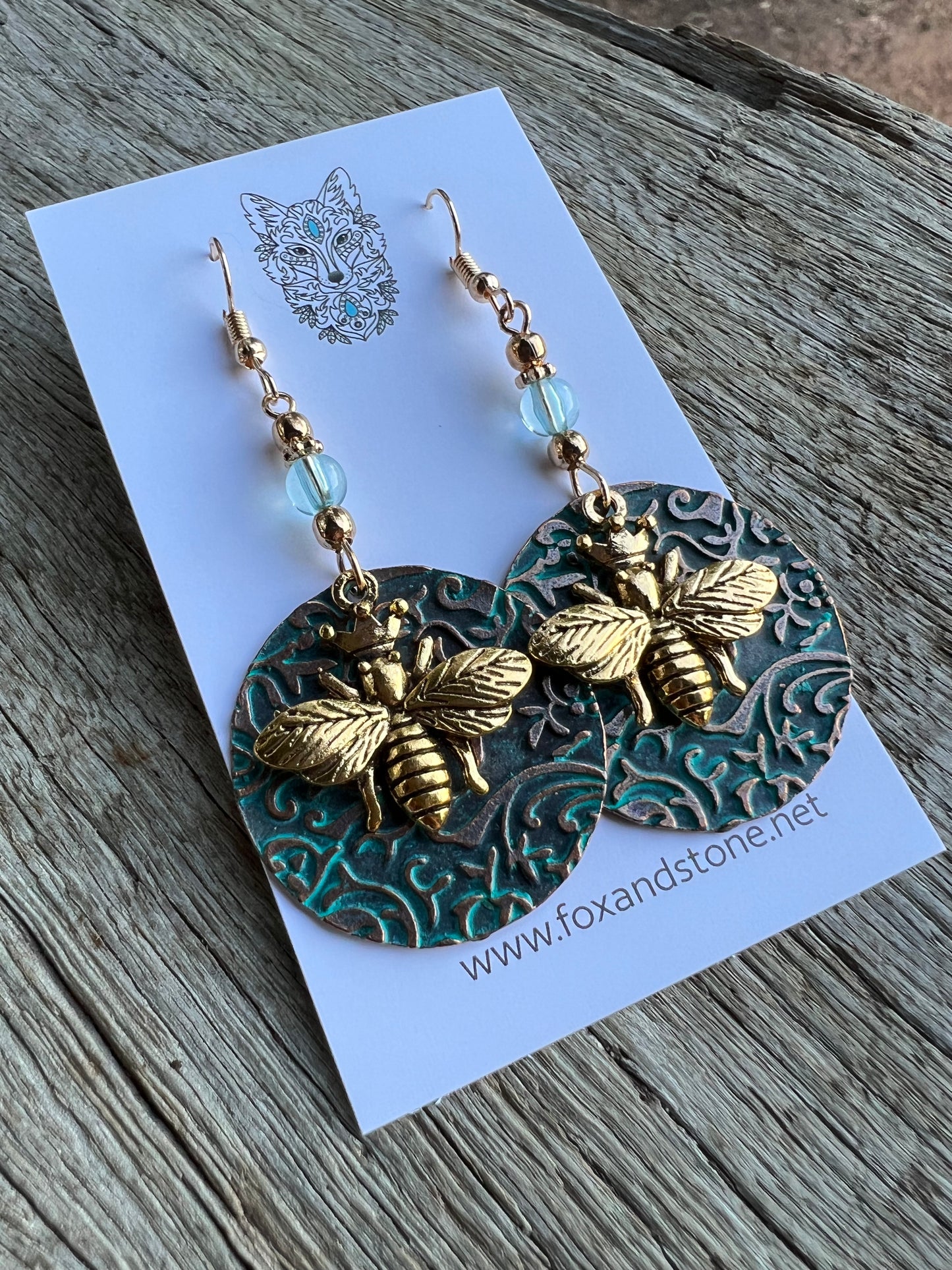 Beautiful Gold Bee Charm Earrings