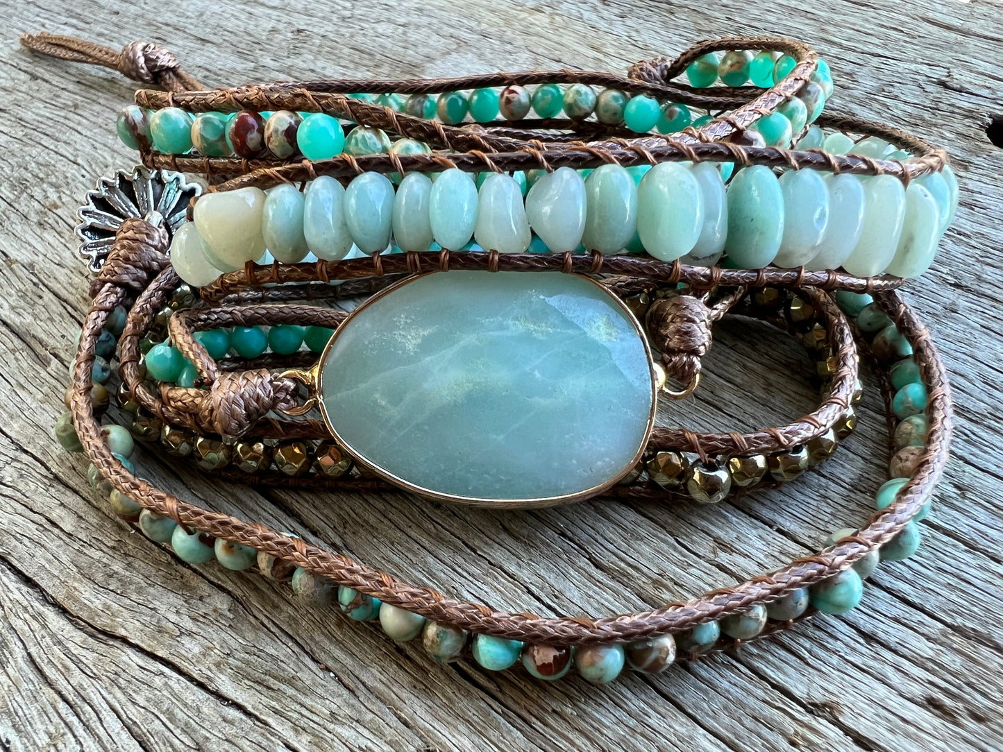Amazonite Gemstone Multilayer Wrap Bracelet
