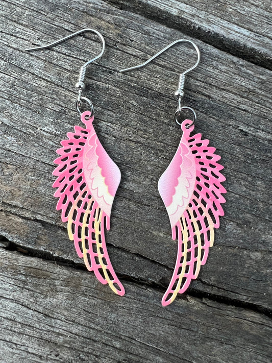 Berry Blush Wings Filigree Earrings