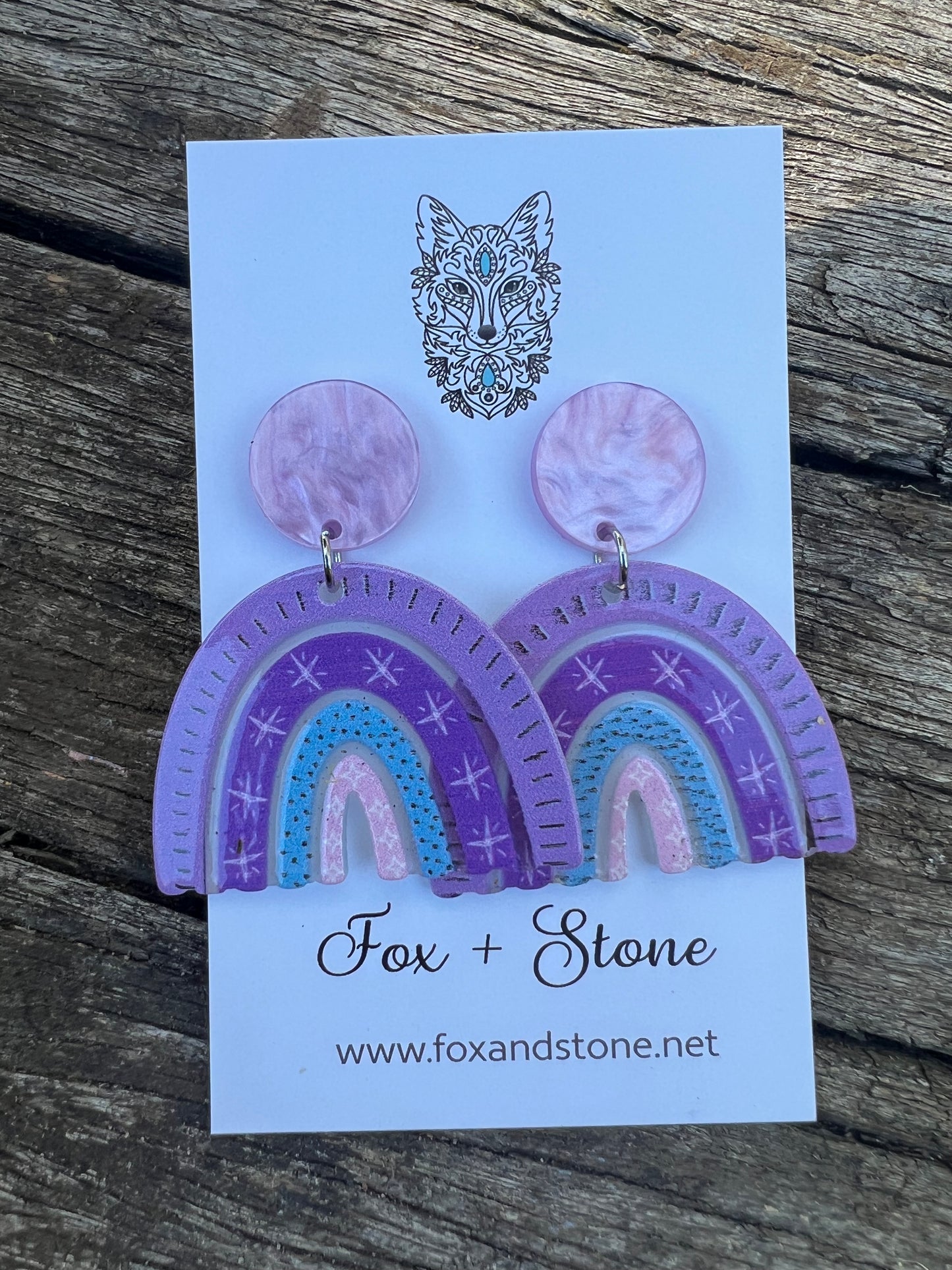 Purple Arch Stud Earrings