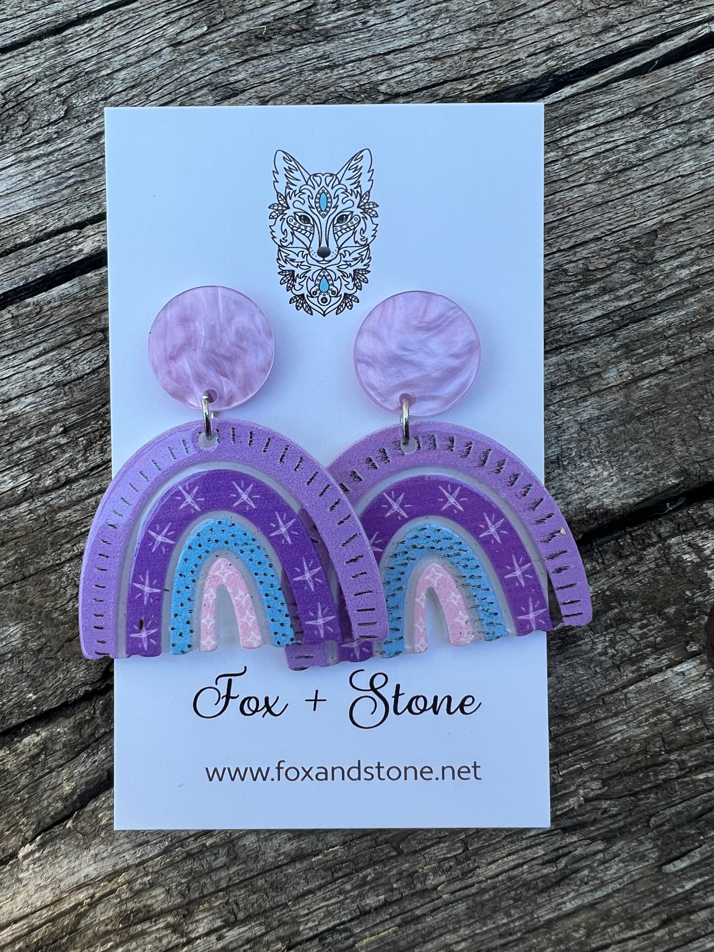 Purple Arch Stud Earrings