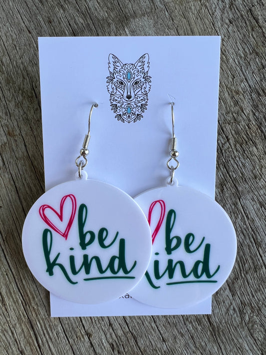 Be Kind Round Dangle Earrings