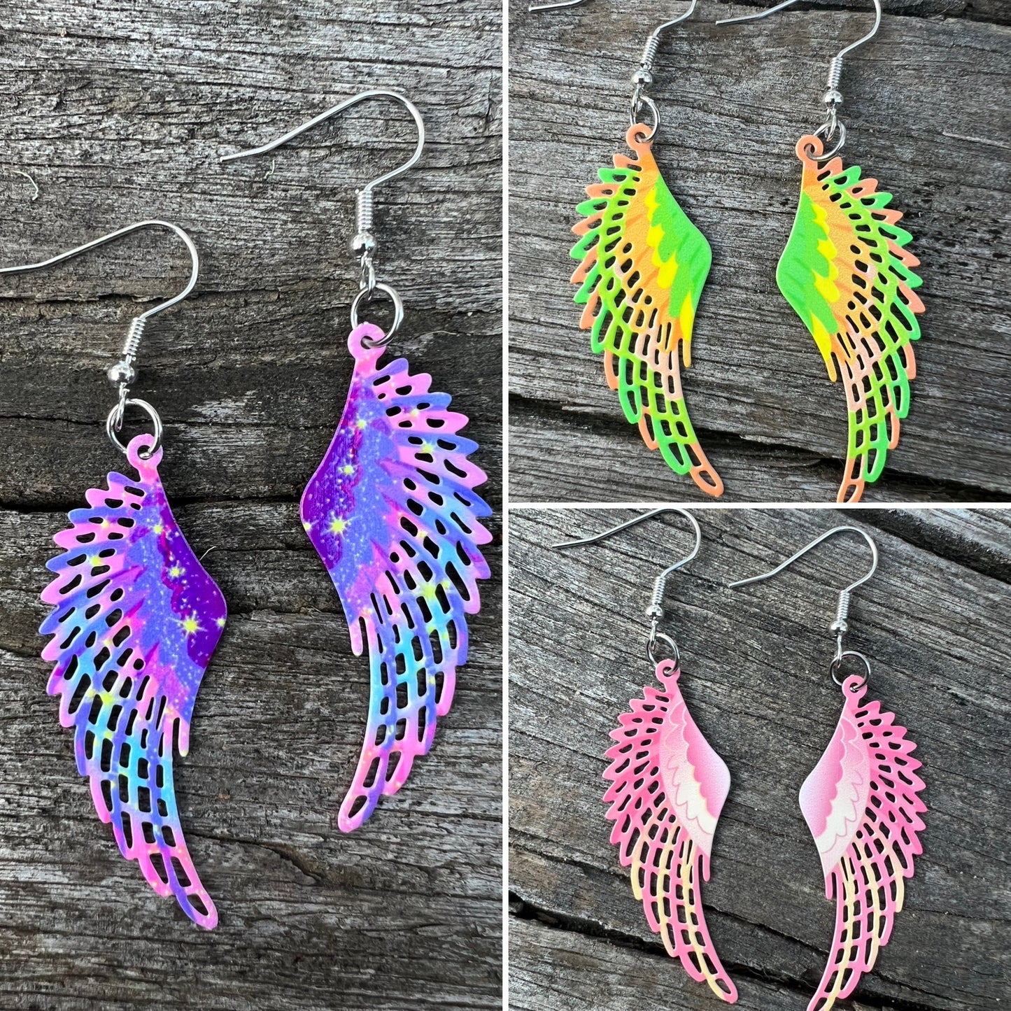 Berry Blush Wings Filigree Earrings