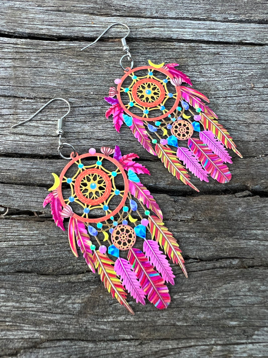 Cotton Candy Dreamcatcher Dreams Earring