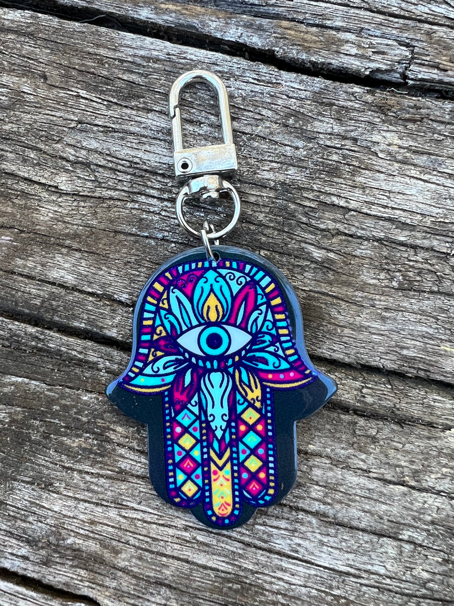 Hamsa Eye Vibrant Keyring