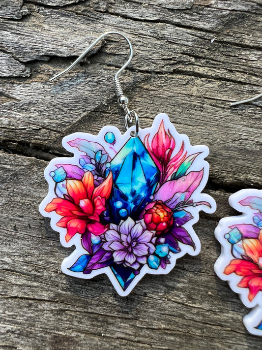 Mystic Vibes Flower Crystal Earrings