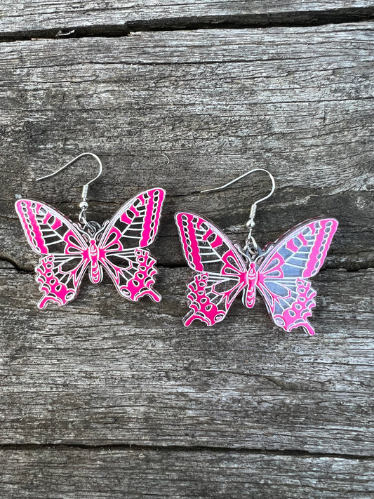 Pretty in Pink Butterfly Earrings