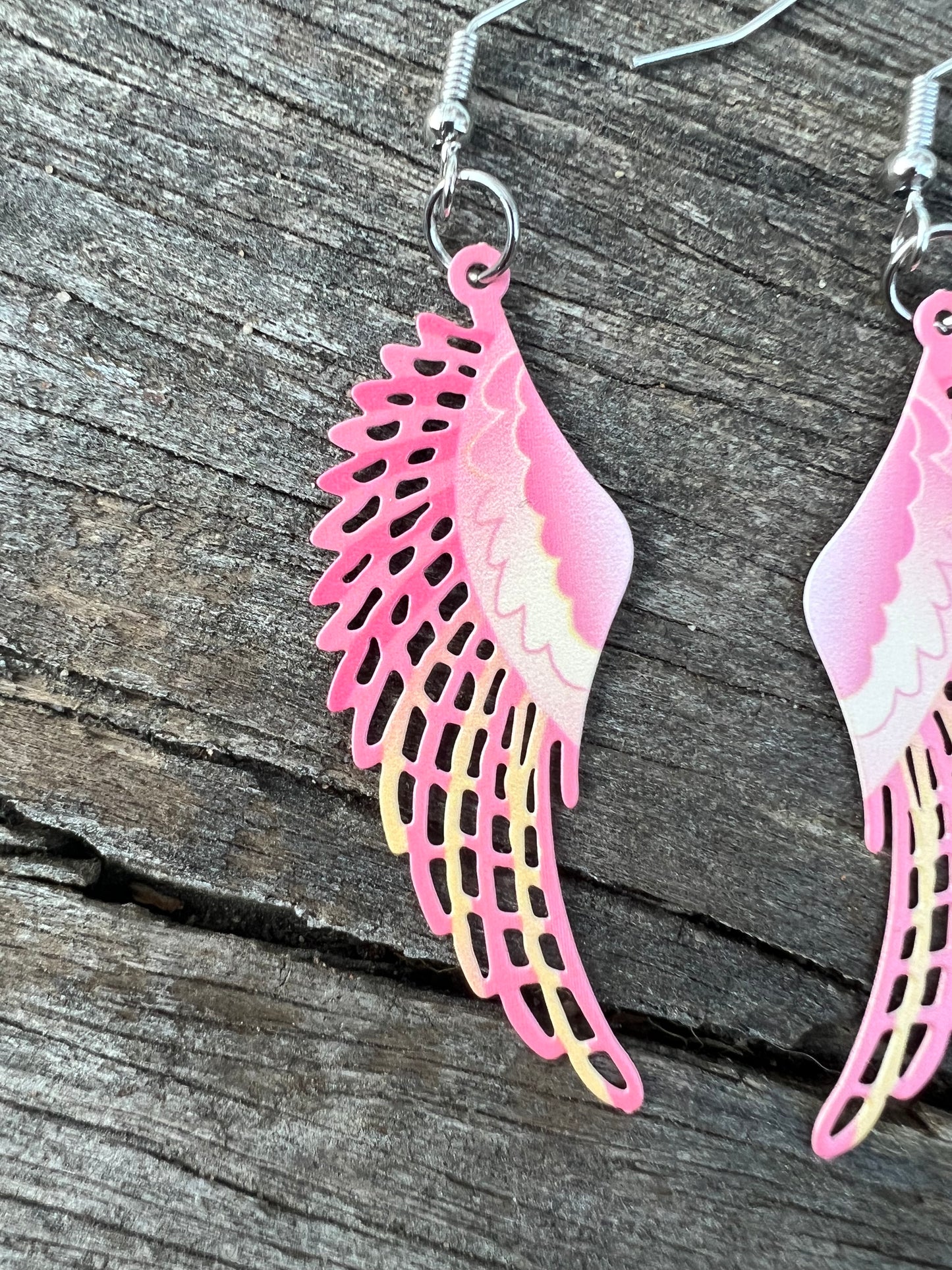 Berry Blush Wings Filigree Earrings