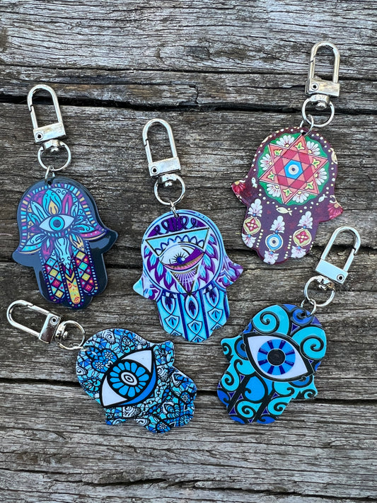 Hamsa Eye Swirl Keyring