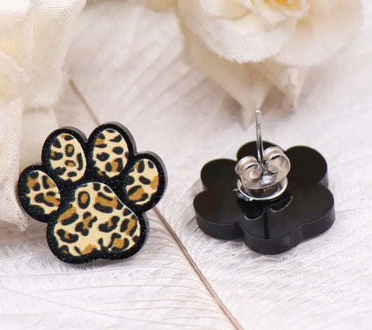Leopard Paw Stud Earrings