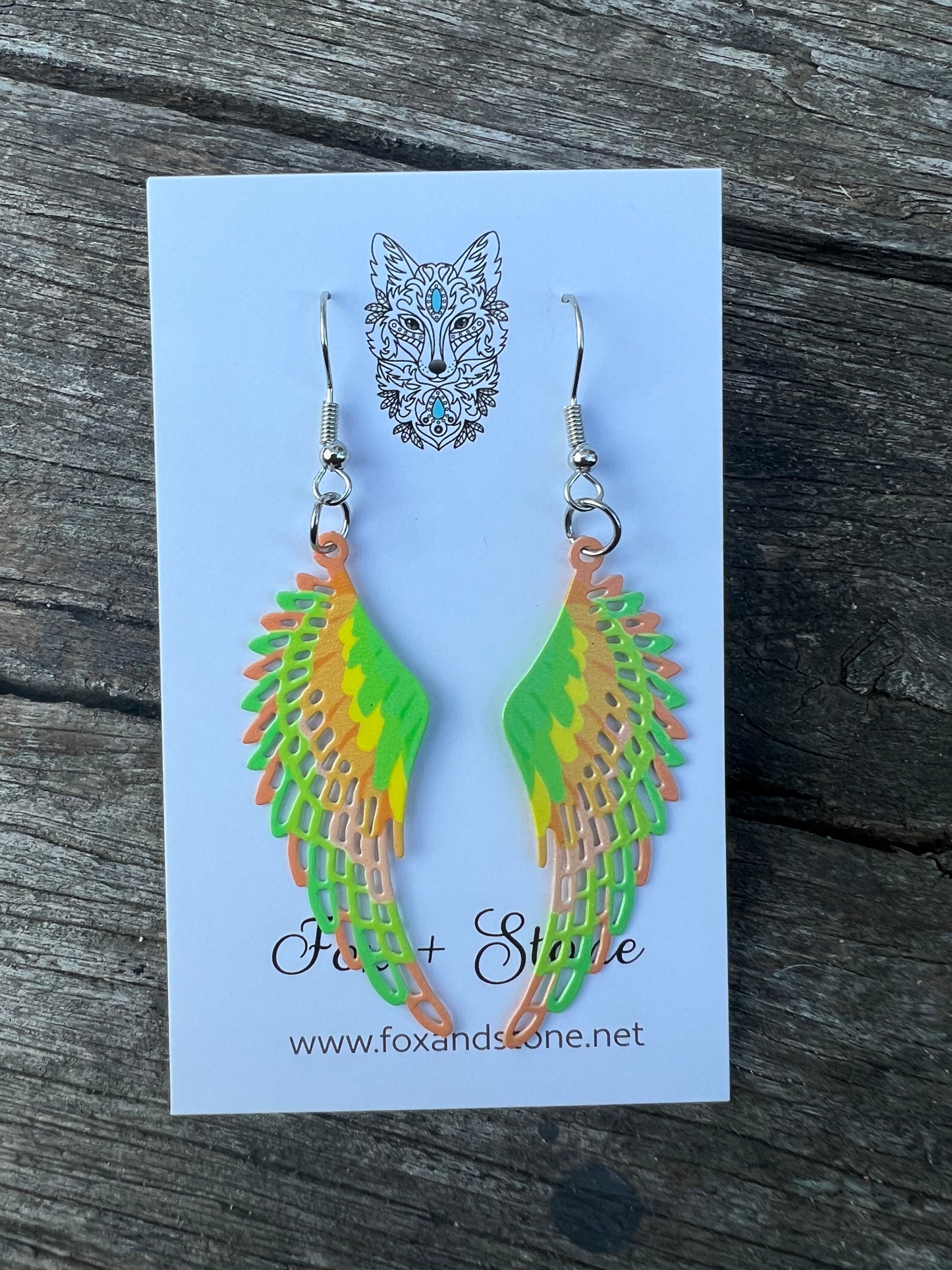 Lemon Lime Wings Filigree Earrings