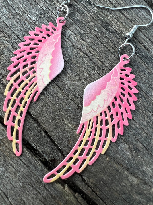 Berry Blush Wings Filigree Earrings