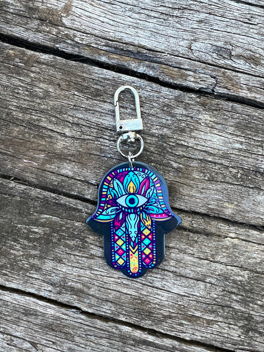Hamsa Eye Vibrant Keyring