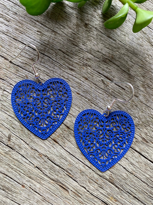 Royal Blue Heart Filigree