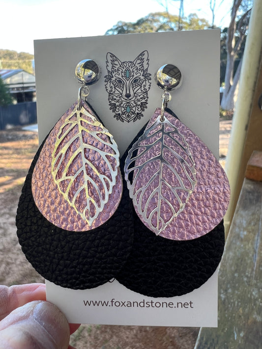 Soft Lavender Leather Earrings
