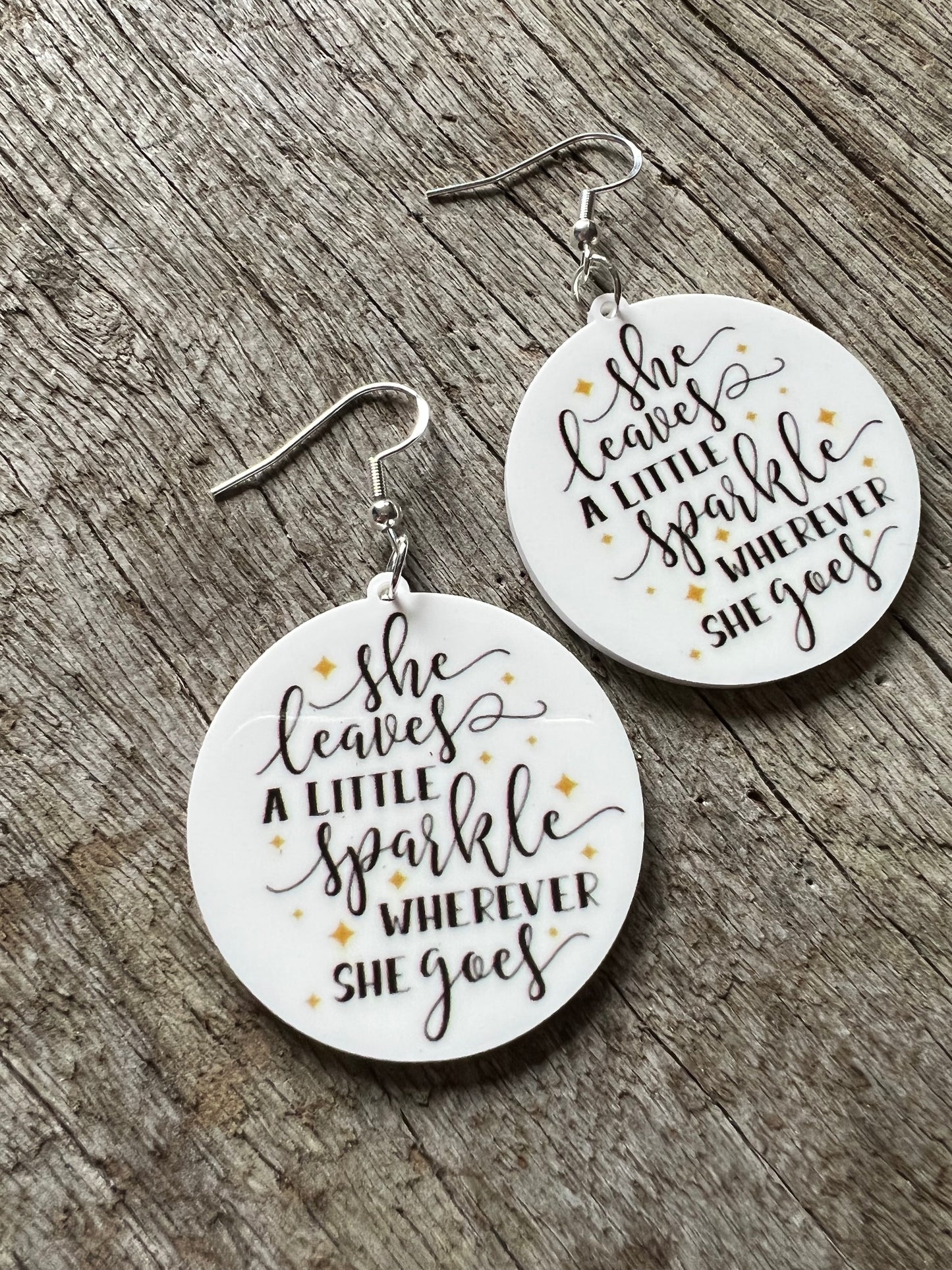 She Leaves Sparkles Resin Earrings