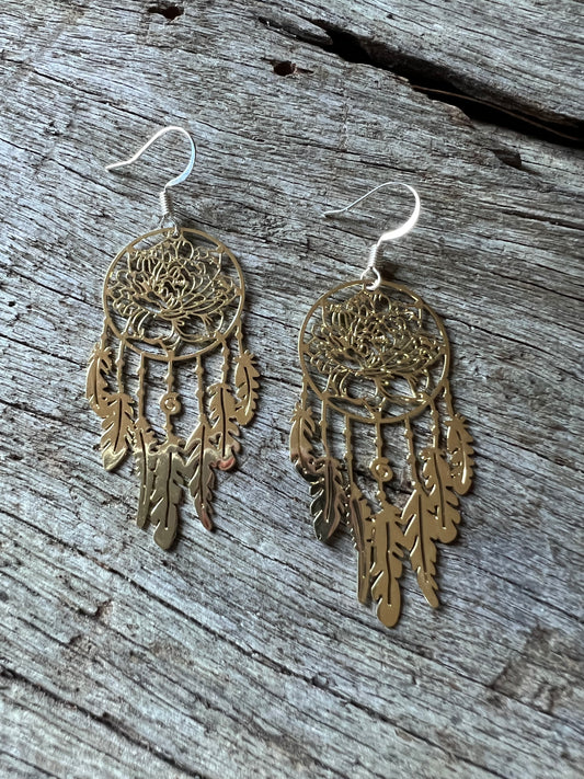 Gold Shine Lotus Dream Catcher Filigree