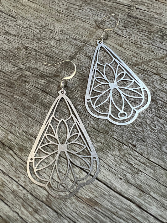 Matt Silver Jade Earrings