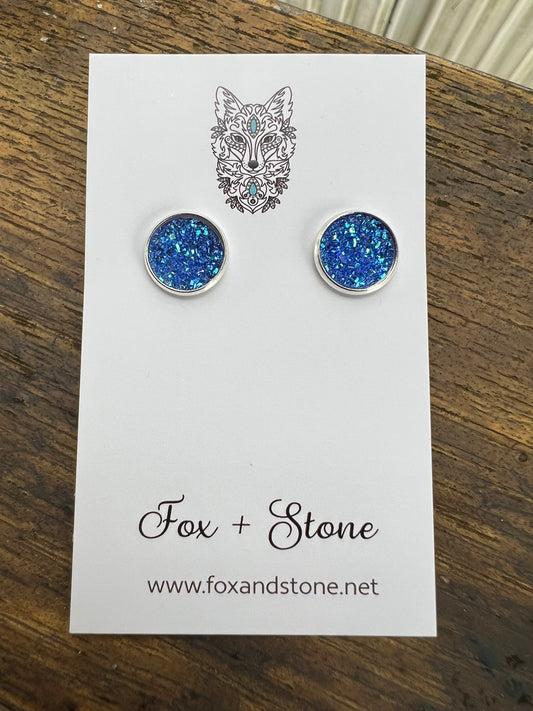 Seaside Druzy Stud Earrings