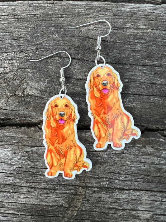 Golden Retriever Dog Earrings