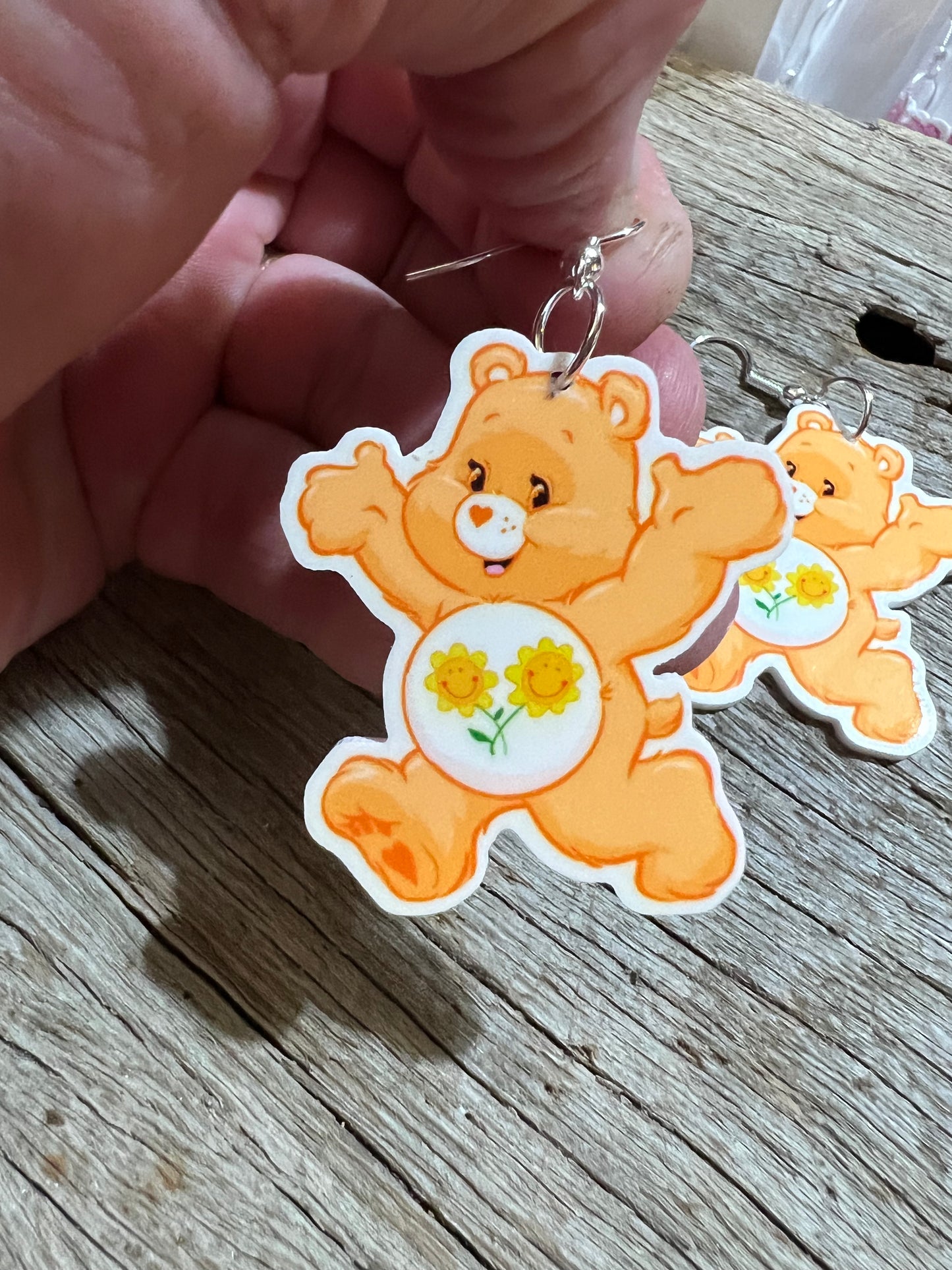 Sunflower Bear Plannar Earrings