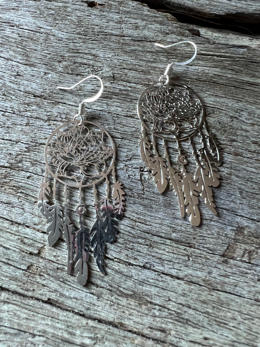 Silver Shine Lotus Dream Catcher Filigree