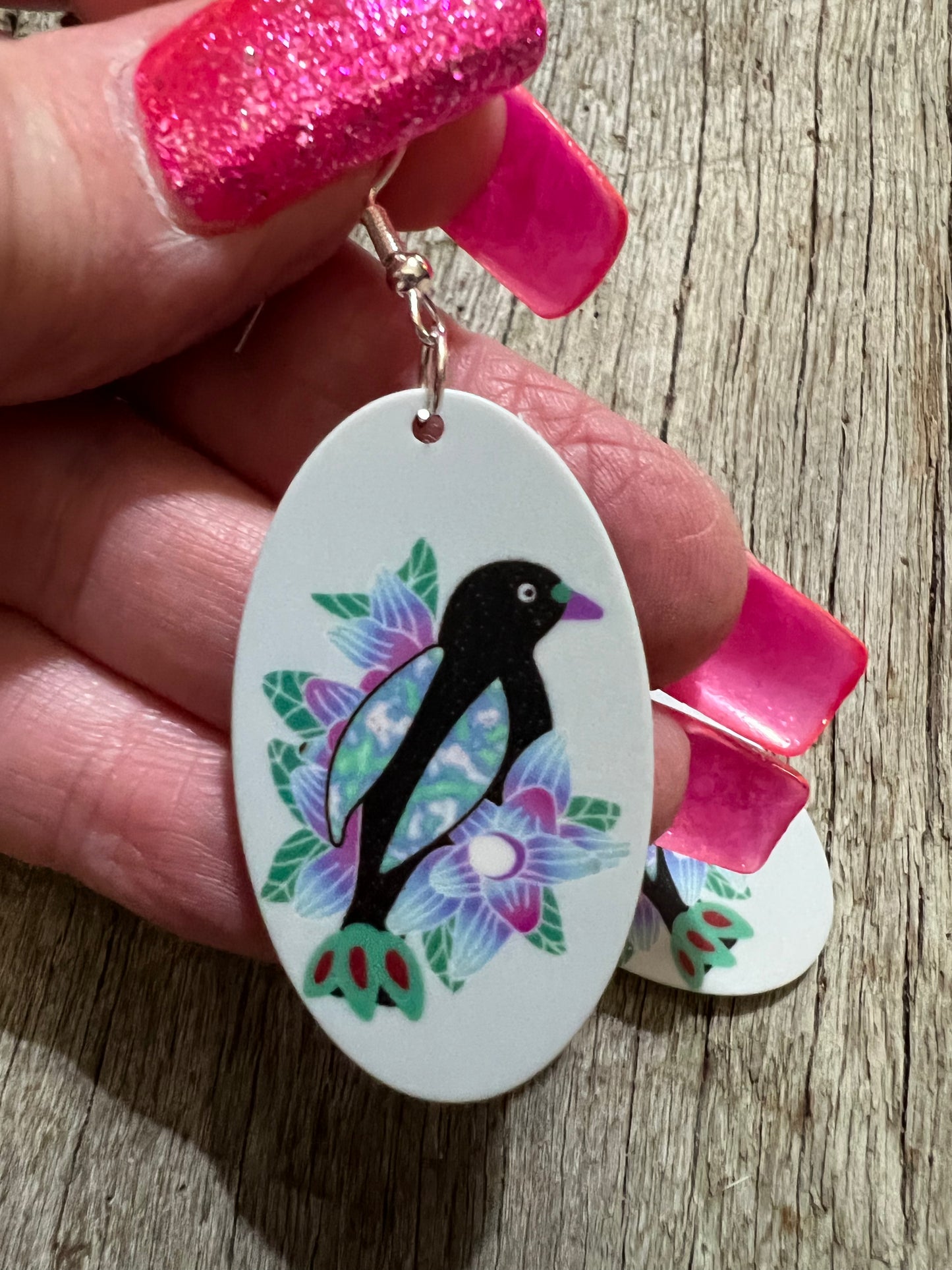 Pretty Black Bird Earrings