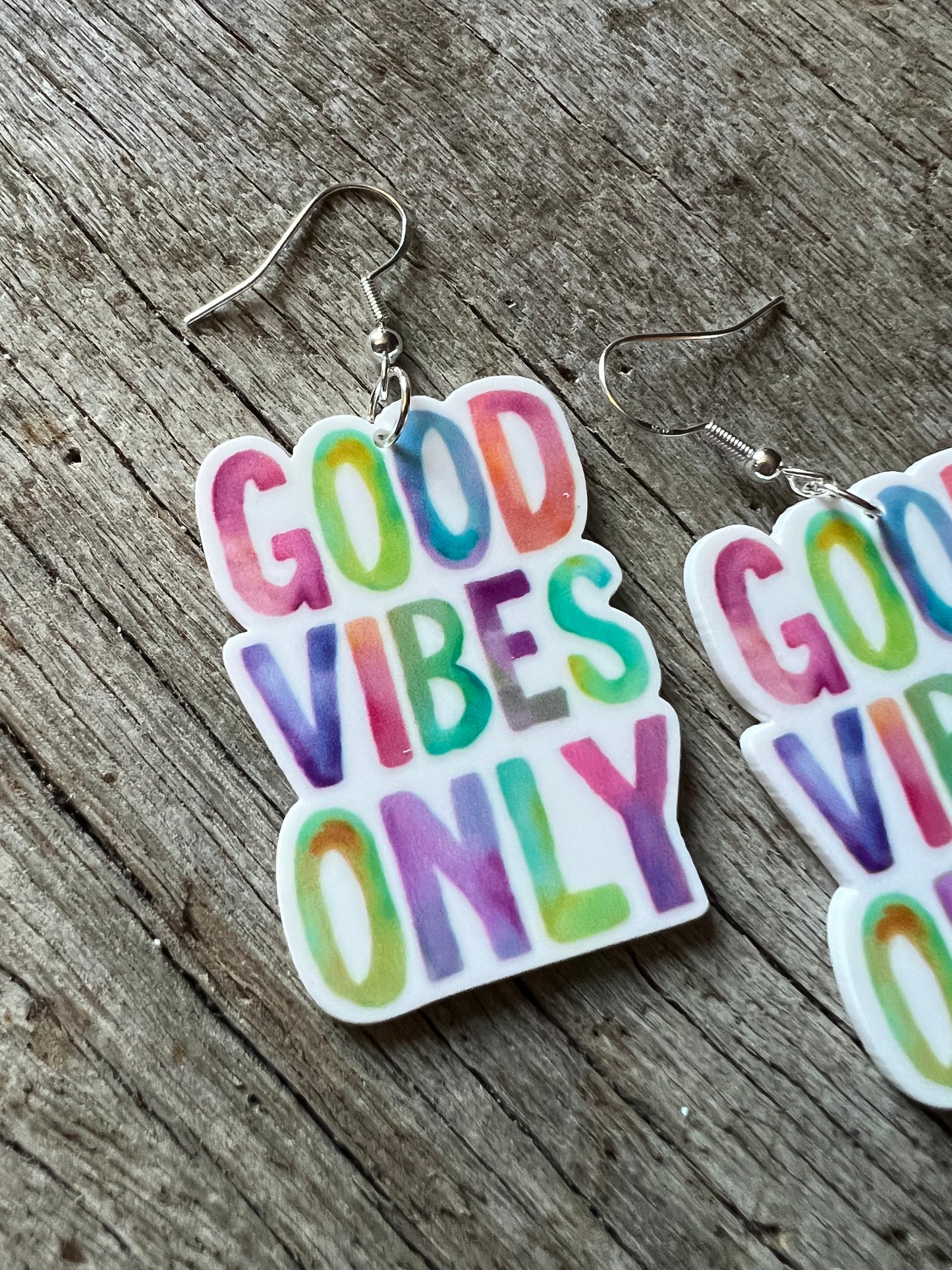 Good Vibes Only Watercolour Earrings