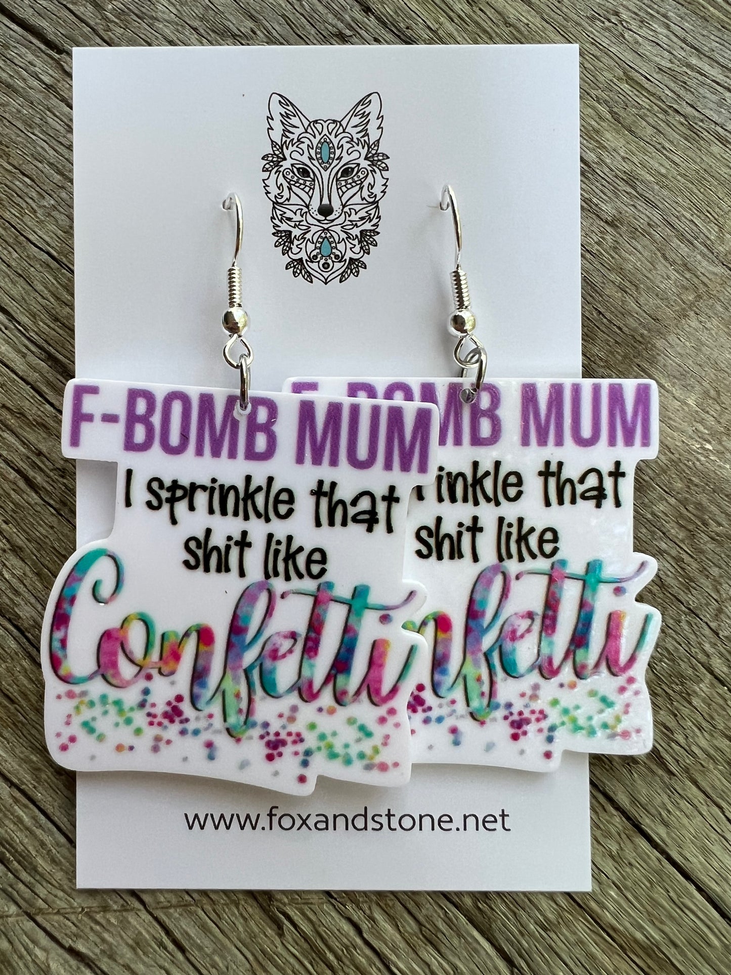 Pastel F-Bomb Mum Earrings