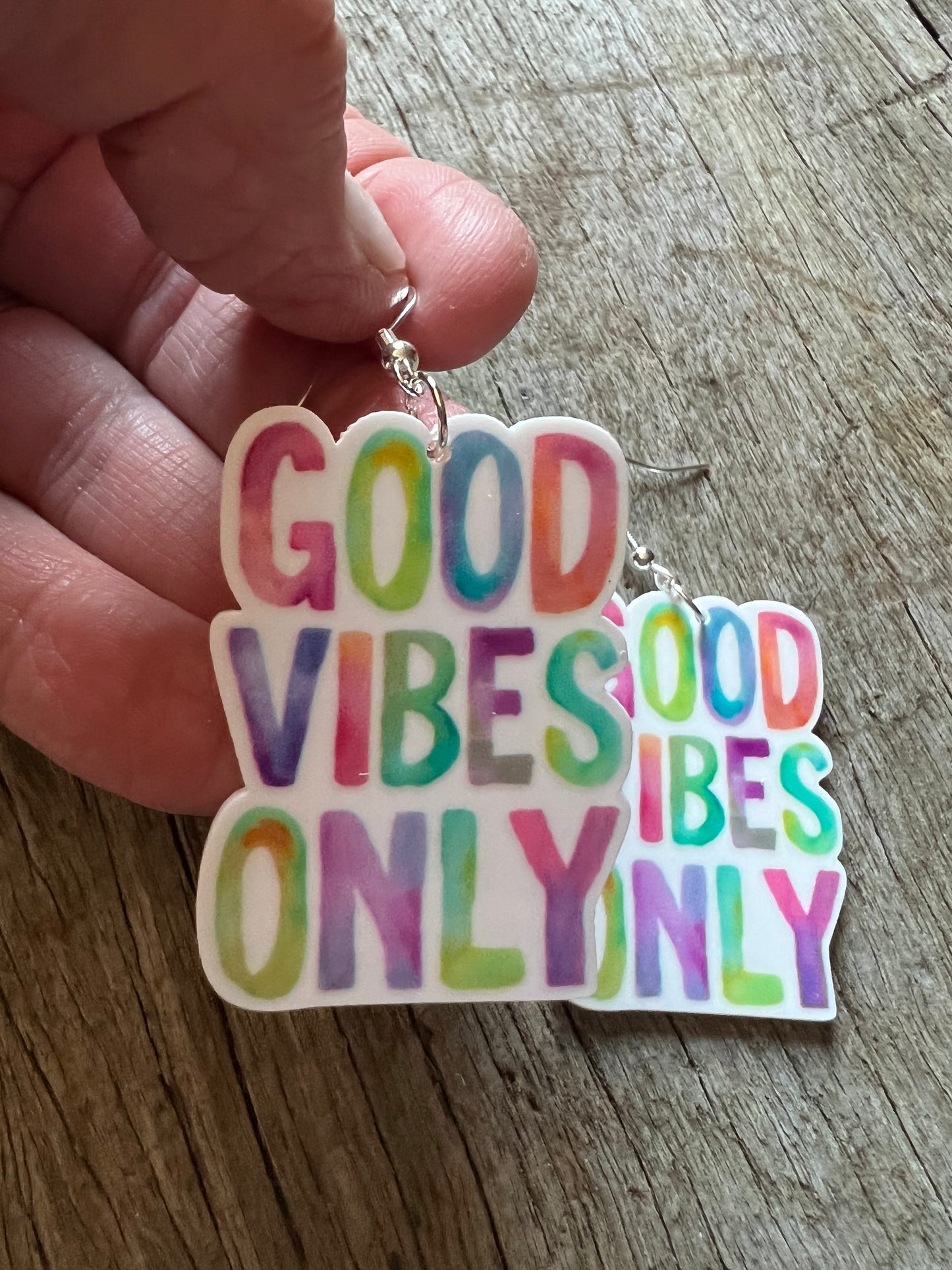 Good Vibes Only Watercolour Earrings