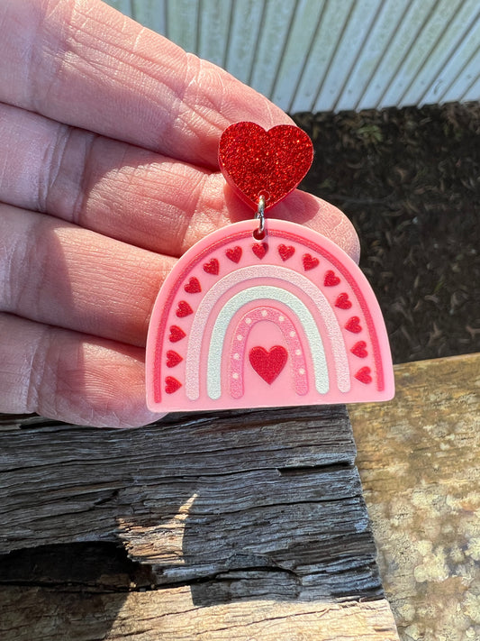 Strawberry Kisses Heart Earrings