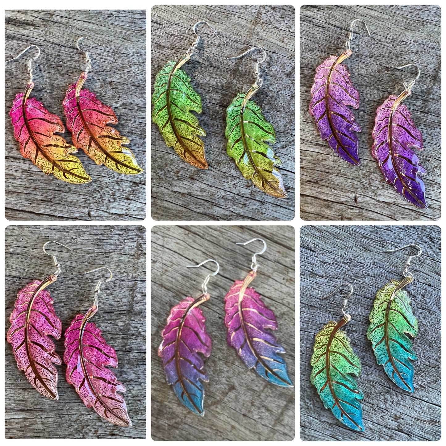 Mystic Ombre Leaf Earrings
