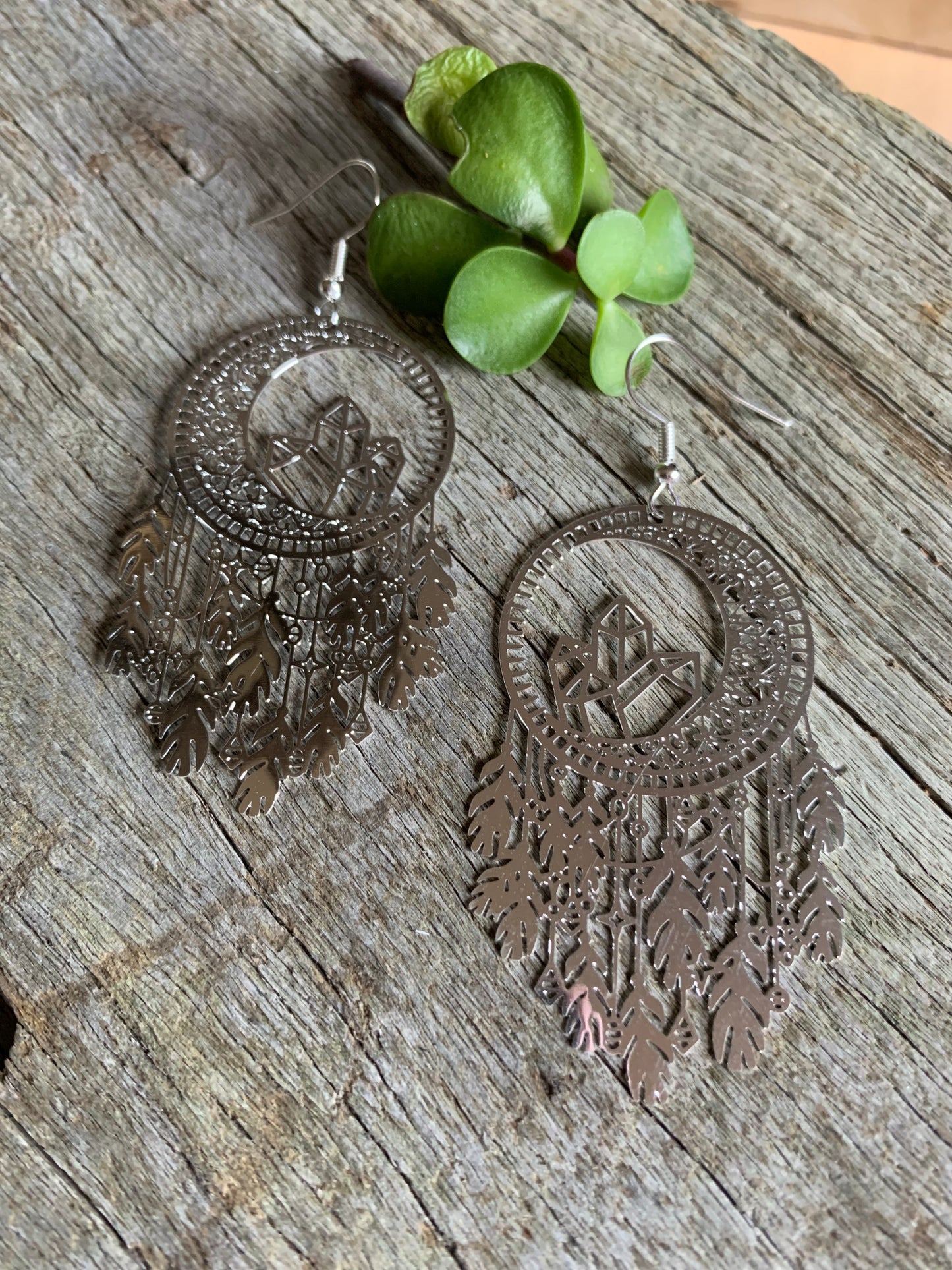 Silver Dream Catcher Crystal Filigree
