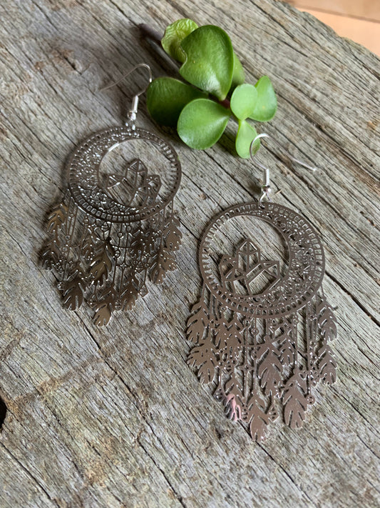 Silver Dream Catcher Crystal Filigree