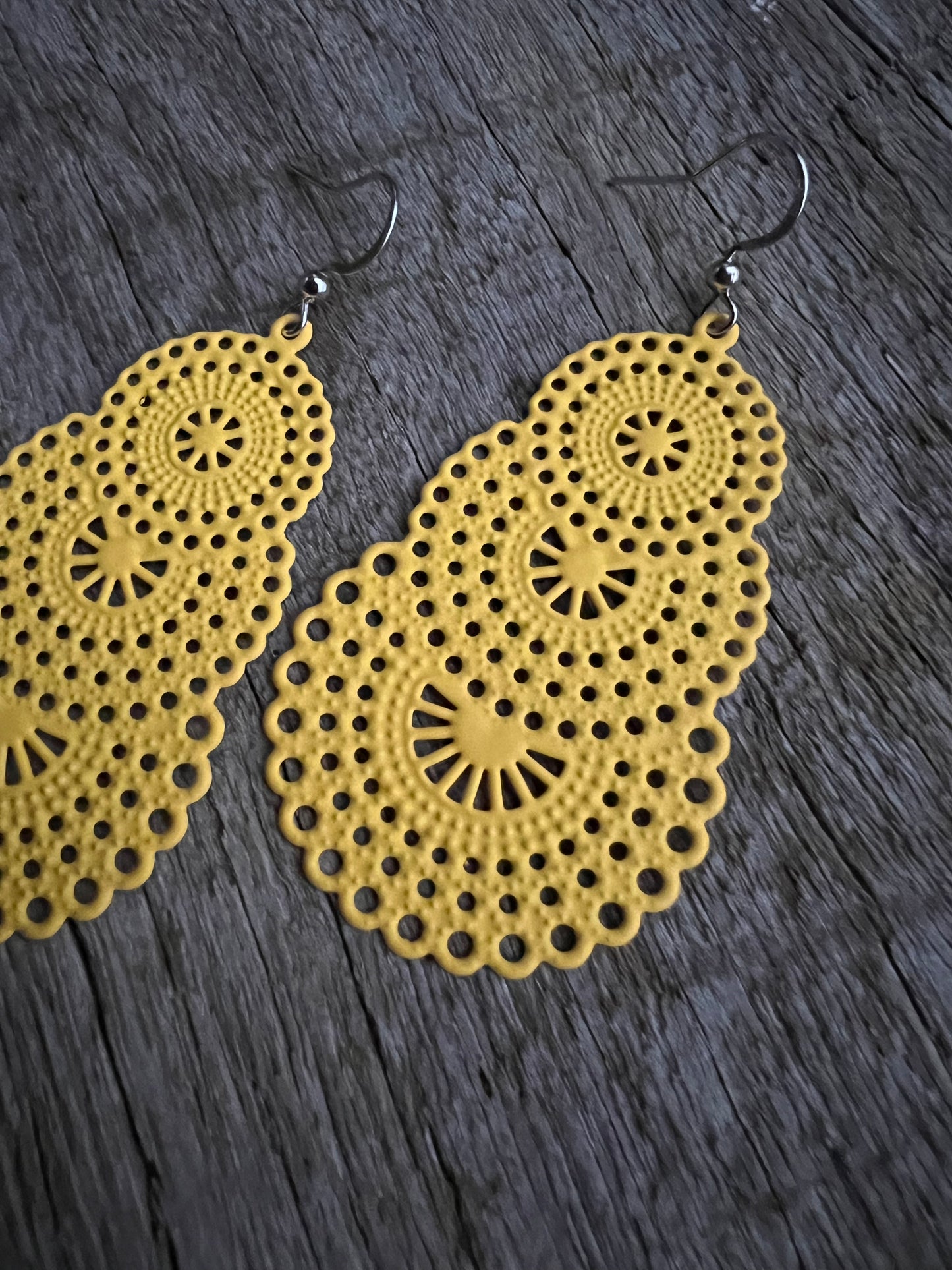 Stunning Yellow Metal Dangles